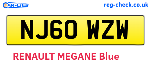 NJ60WZW are the vehicle registration plates.