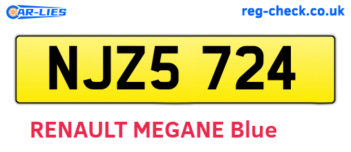 NJZ5724 are the vehicle registration plates.