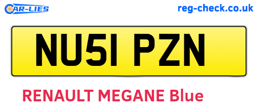 NU51PZN are the vehicle registration plates.