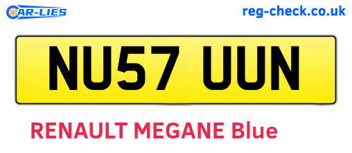 NU57UUN are the vehicle registration plates.