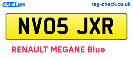 NV05JXR are the vehicle registration plates.