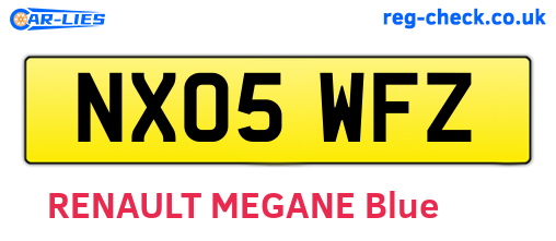NX05WFZ are the vehicle registration plates.