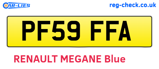 PF59FFA are the vehicle registration plates.