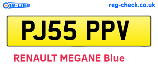 PJ55PPV are the vehicle registration plates.
