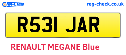 R531JAR are the vehicle registration plates.
