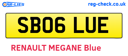 SB06LUE are the vehicle registration plates.