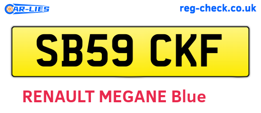 SB59CKF are the vehicle registration plates.