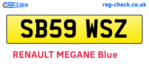 SB59WSZ are the vehicle registration plates.