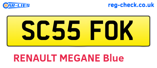 SC55FOK are the vehicle registration plates.