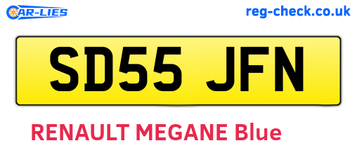 SD55JFN are the vehicle registration plates.