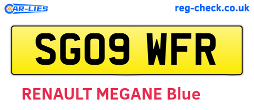 SG09WFR are the vehicle registration plates.