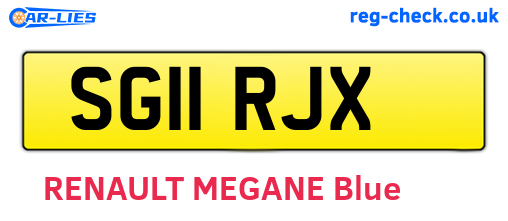 SG11RJX are the vehicle registration plates.