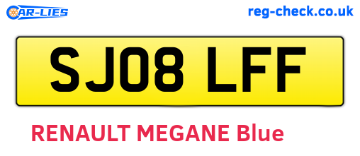 SJ08LFF are the vehicle registration plates.