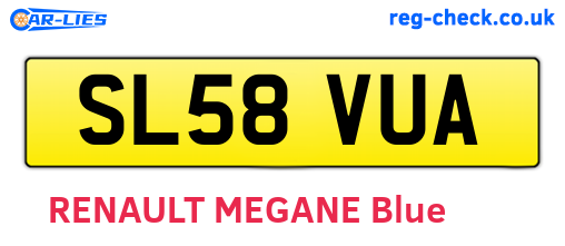 SL58VUA are the vehicle registration plates.