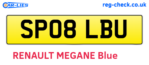 SP08LBU are the vehicle registration plates.