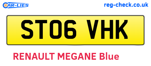 ST06VHK are the vehicle registration plates.