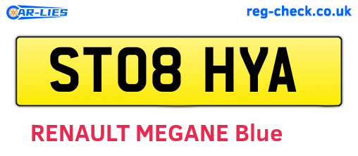 ST08HYA are the vehicle registration plates.