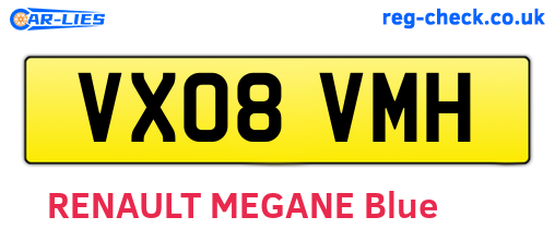 VX08VMH are the vehicle registration plates.