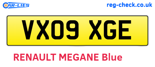 VX09XGE are the vehicle registration plates.