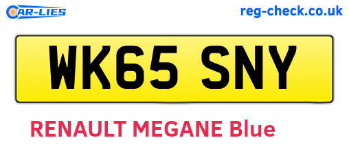 WK65SNY are the vehicle registration plates.