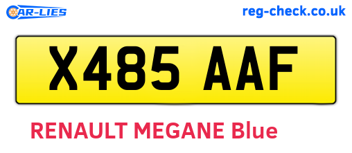 X485AAF are the vehicle registration plates.
