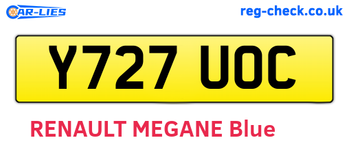 Y727UOC are the vehicle registration plates.