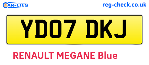 YD07DKJ are the vehicle registration plates.