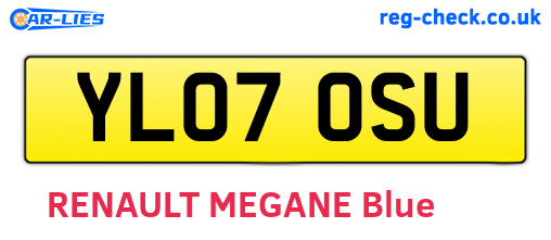 YL07OSU are the vehicle registration plates.