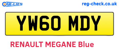 YW60MDY are the vehicle registration plates.