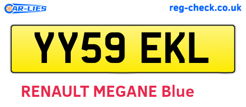 YY59EKL are the vehicle registration plates.