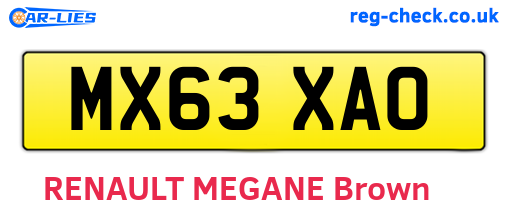 MX63XAO are the vehicle registration plates.