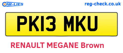PK13MKU are the vehicle registration plates.