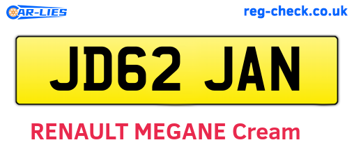 JD62JAN are the vehicle registration plates.