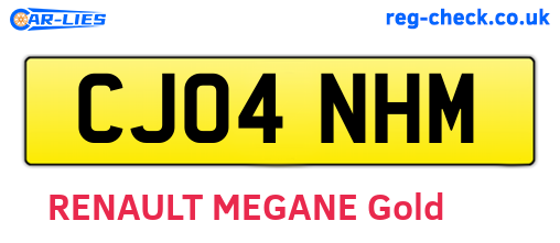 CJ04NHM are the vehicle registration plates.
