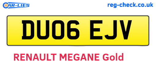 DU06EJV are the vehicle registration plates.