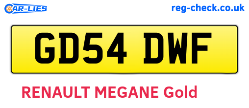 GD54DWF are the vehicle registration plates.