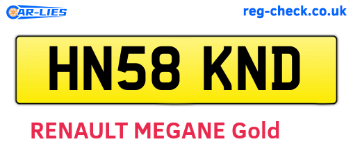 HN58KND are the vehicle registration plates.
