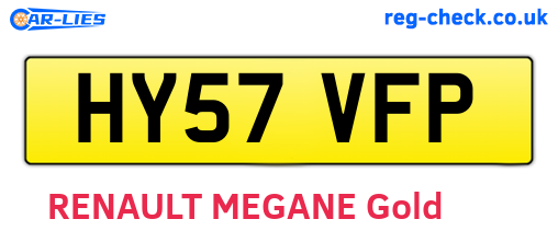 HY57VFP are the vehicle registration plates.