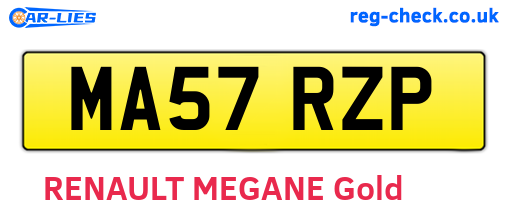MA57RZP are the vehicle registration plates.