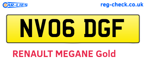 NV06DGF are the vehicle registration plates.