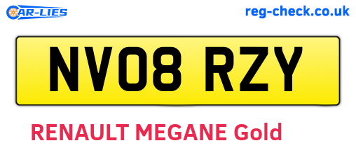 NV08RZY are the vehicle registration plates.