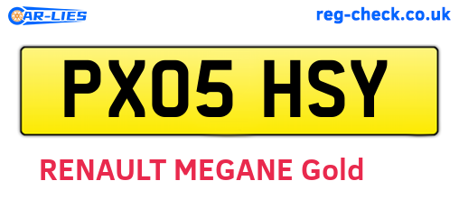 PX05HSY are the vehicle registration plates.