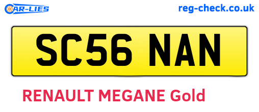 SC56NAN are the vehicle registration plates.