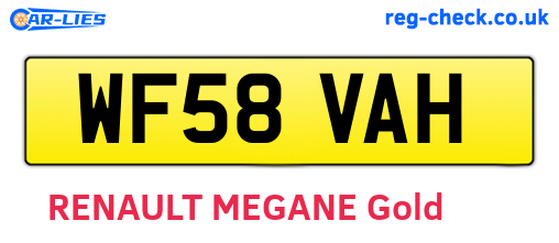WF58VAH are the vehicle registration plates.