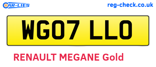 WG07LLO are the vehicle registration plates.