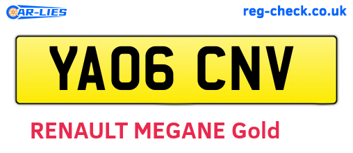 YA06CNV are the vehicle registration plates.