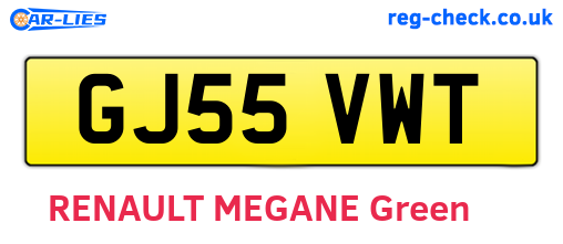 GJ55VWT are the vehicle registration plates.