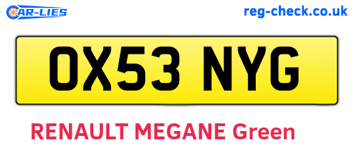 OX53NYG are the vehicle registration plates.