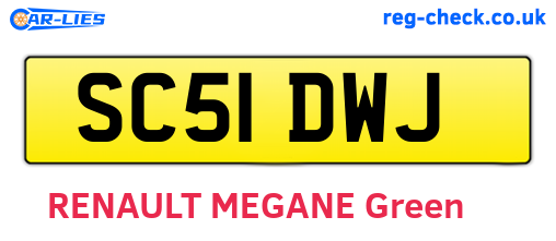 SC51DWJ are the vehicle registration plates.