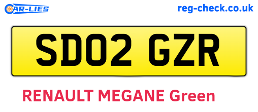 SD02GZR are the vehicle registration plates.